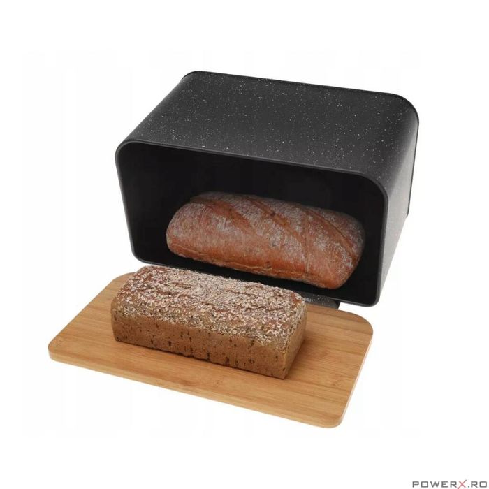 Cutie pentru paine, otel, 35x20,4x21,5 cm neagra, Kinghoff