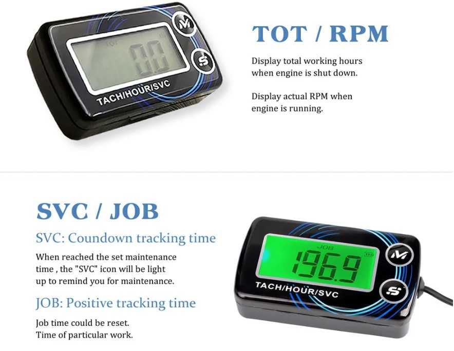 Tahometru Turometru Digital Motor Barca Drujba Atv Motocicleta Skijet