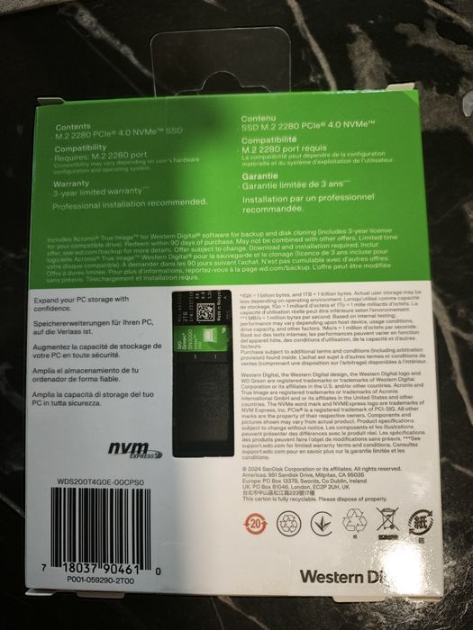 SSD 2TB WD Green SN3000 NVMe