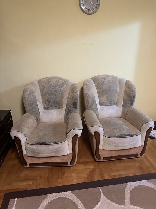 Set canapea extensibilă + 2 fotolii