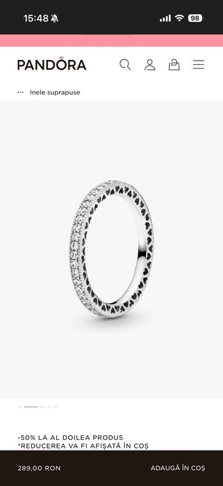 Inel Pandora nepurtat mărimea 48