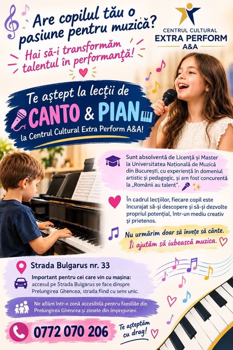 Lectii de canto și pian