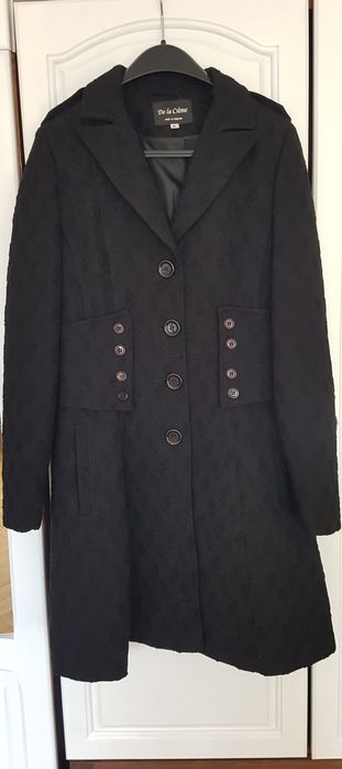 Дамско черно палто