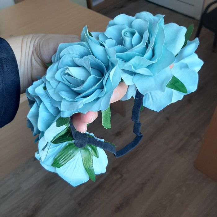 Диадема с  изкуствени цветя венче за глава с ластик