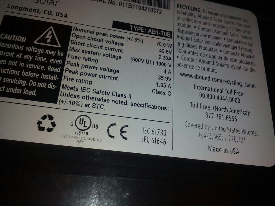 70w USA соларен панел фотоволтаик