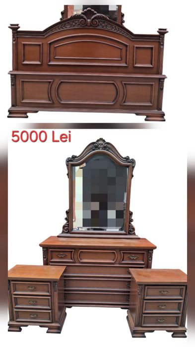 Dormitor din Lemn Masiv Sculptat