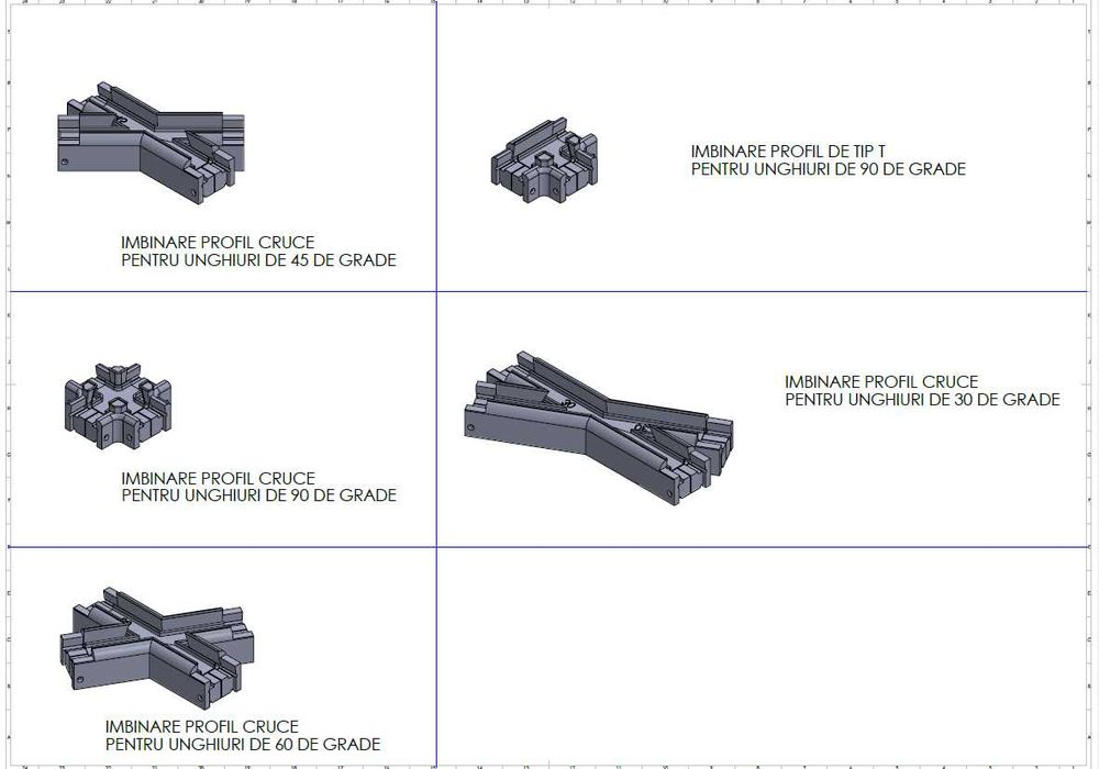 Îmbinări profile personalizate, printate 3D