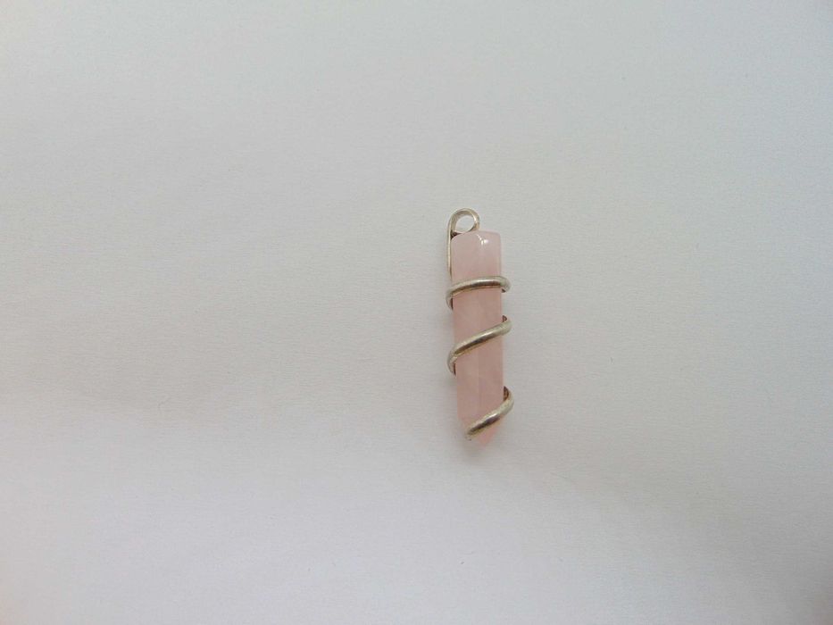 Pandantiv cristal quartz roz si argint
