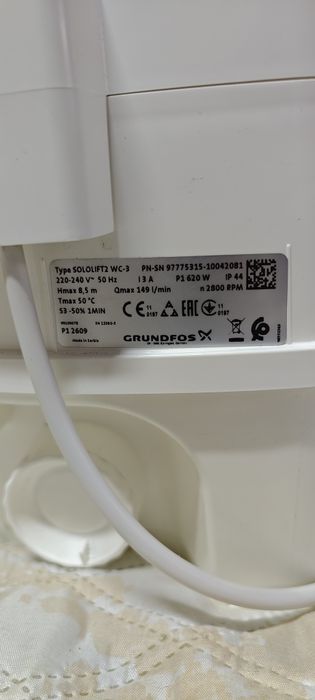 Pompa tocare Sololift2 WC-3 GRUNDFOS, nouă, nefolosită.