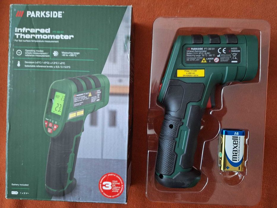 Termometru digital cu laser  si infraroșu model PTI 380 B1 Parkside