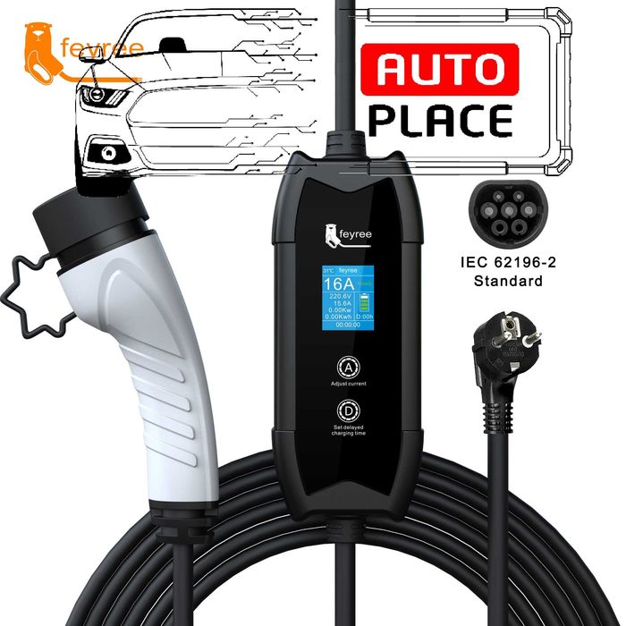 Разпродажба! Преносимо Зарядно Feyree Cat EV-F8 Type 2 / 3.5kW