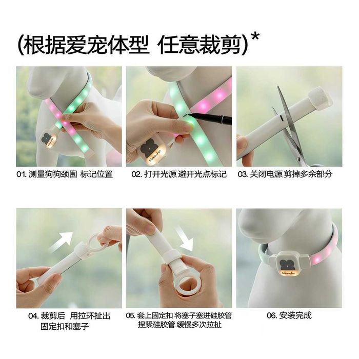Нов LED светещ нашийник за куче S USB-C