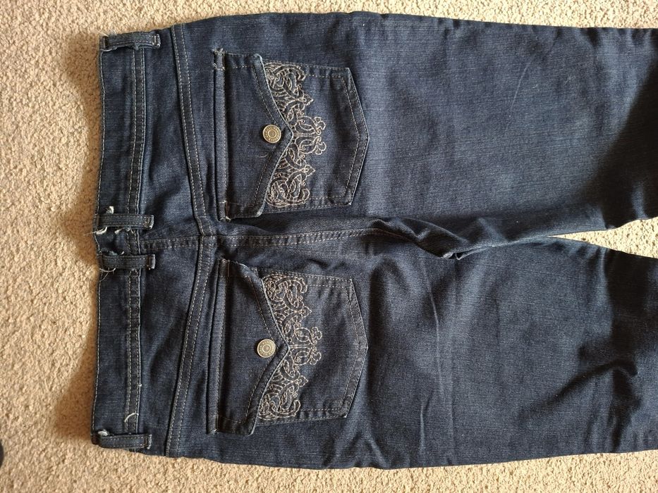 Blugi fete mărimea 46 albastru marin talie inalta