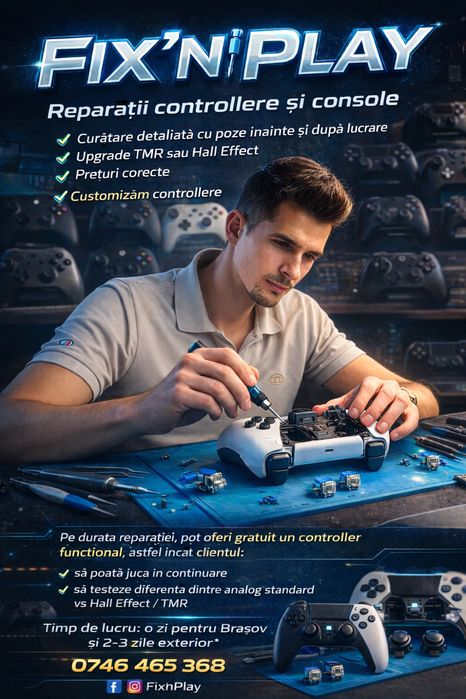Servicii reparatii StickDrift controllere Ps4/Ps5/Xbox
