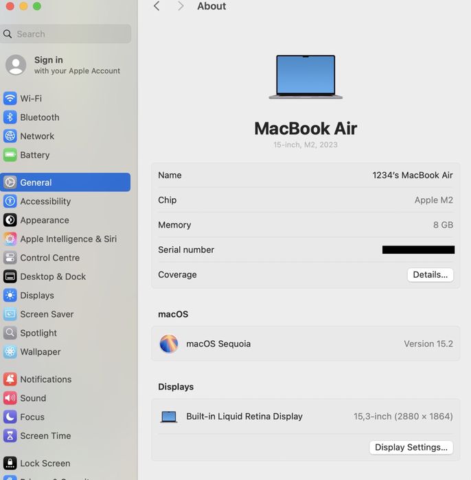MacBook Air M2 15-inch/ 256 Gb / Space Gray / Cod produs: JL25