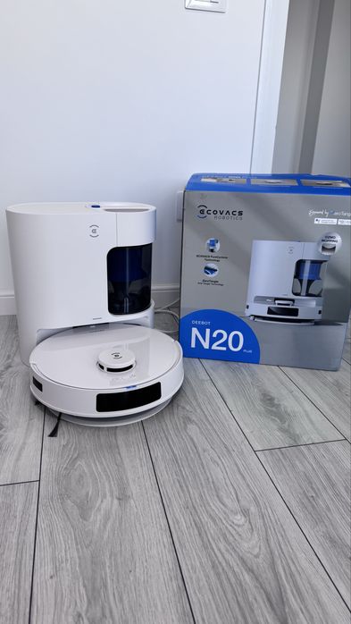 NOU cu sigiliu Aspirator robot ECOVACS DEEBOT N20 Plus – 8000 Pa, Stație de golire automată fără sac, Aspirare & Spălare