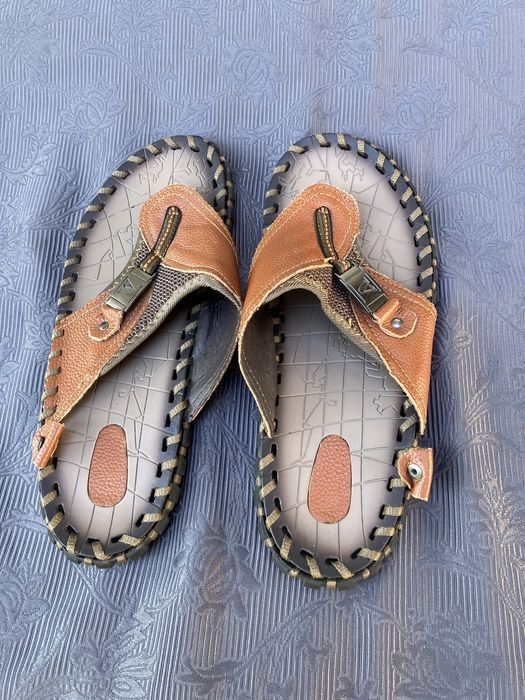 Papuci casual pentru bărbați (30 cm) din piele
