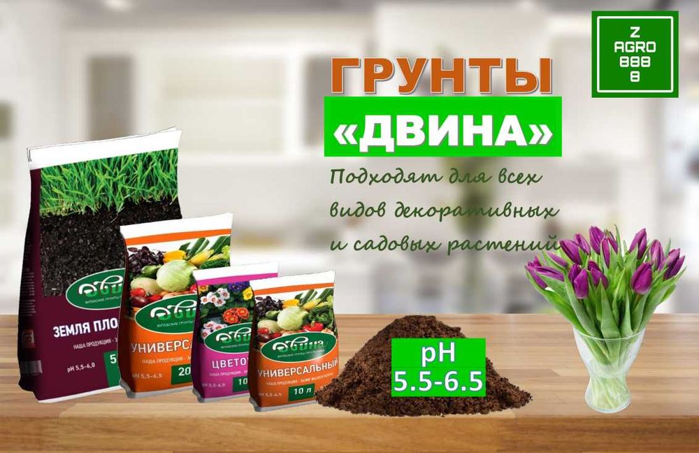 Кенг ассортиментдаги торф ва тайёр тупроқлар.