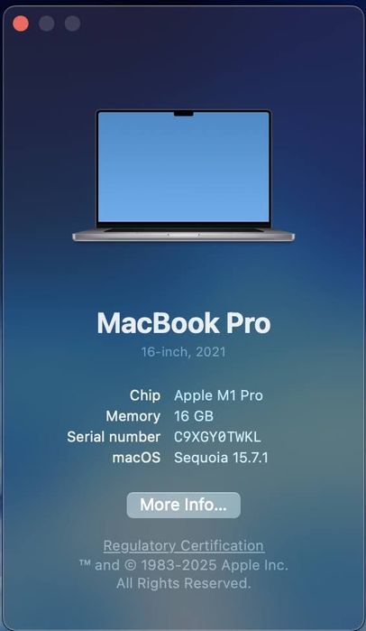 MacBook Pro M1 Pro 16GB