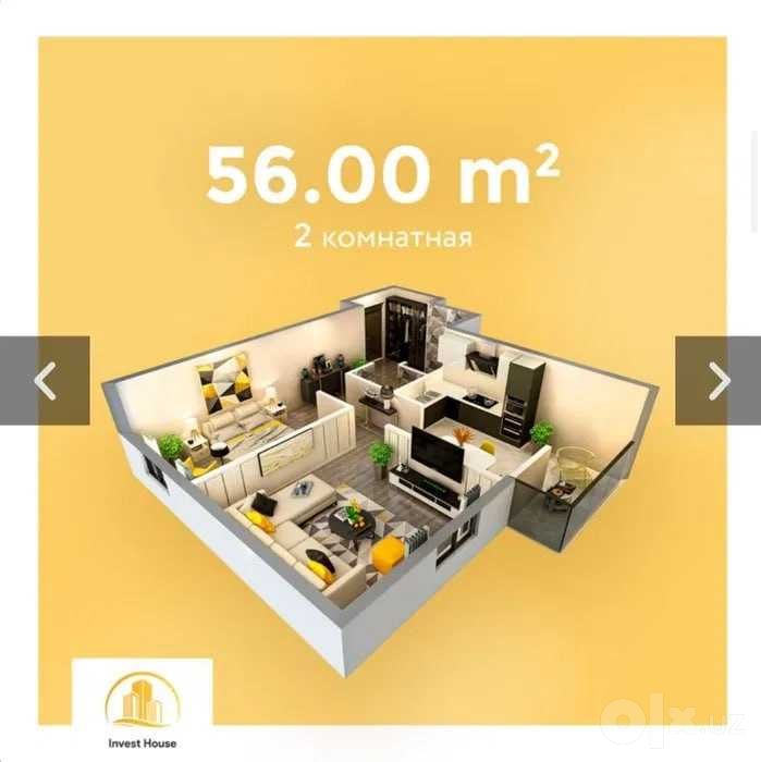 ARZON NARX Neo House | 2-ком 56 м² 7 этаж | Юнусабад 14 МегаПланет!