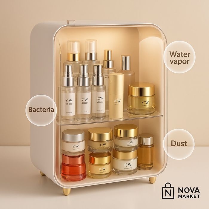 Органайзер для косметики с прозрачной крышкой (водонепроницаемый)