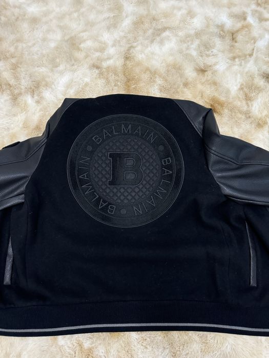 Geacă bomber Balmain piele și lână – mărimea M