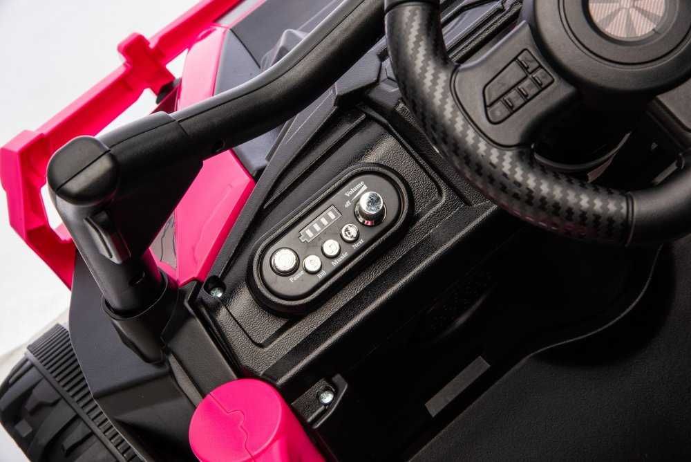 Masinuta electrica Nichiduta Off Road UTV Rose Red cu telecomanda 2.4G,acumulator 12V4.5Ah,doua motoarex35W,slow start,roti robuste cu rulment