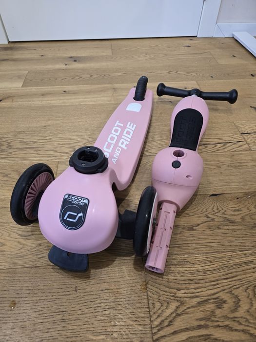 Scoot & Ride Highwaykick 2в1 Rose – тротинетка в отлично състоян