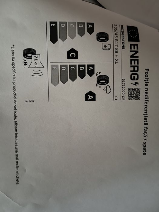 Anvelope vara Bridgestone 205/45 r17 88 H XL - 4 bucati