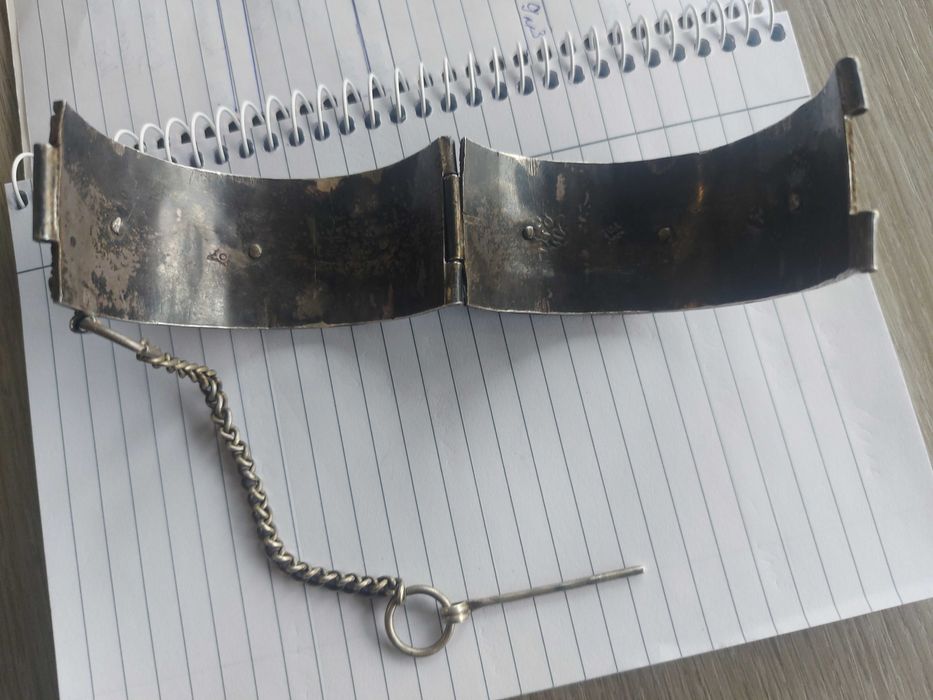 Антична етнографска племенна сребърна гривна произход Мароко