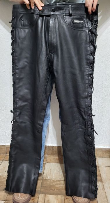 Pantaloni biker piele naturală Below Bikewear, mărime 50