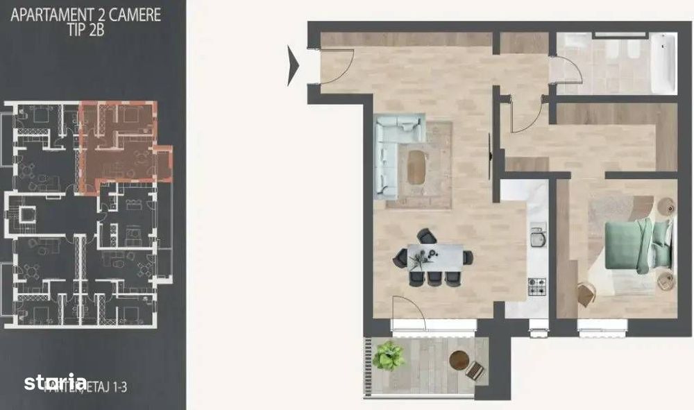 Apartament 2 Camere Imens cu Dressing 8 Minute Metrou-Scoala