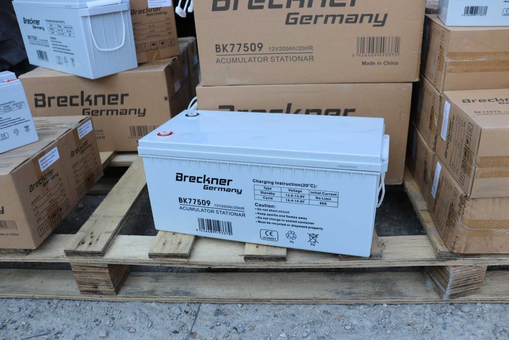 Baterie gel sistem solar fotovoltaic 12V200AH 522x240x225mm Breckner