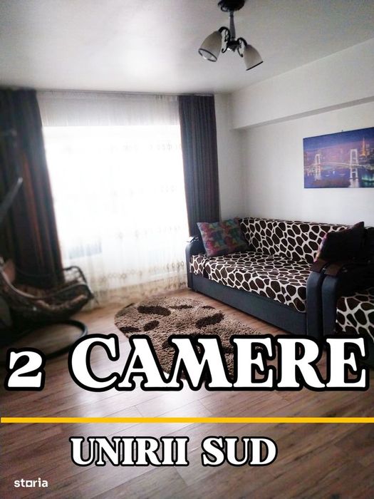 2 camere , Unirii sud, etaj 3, mobilat