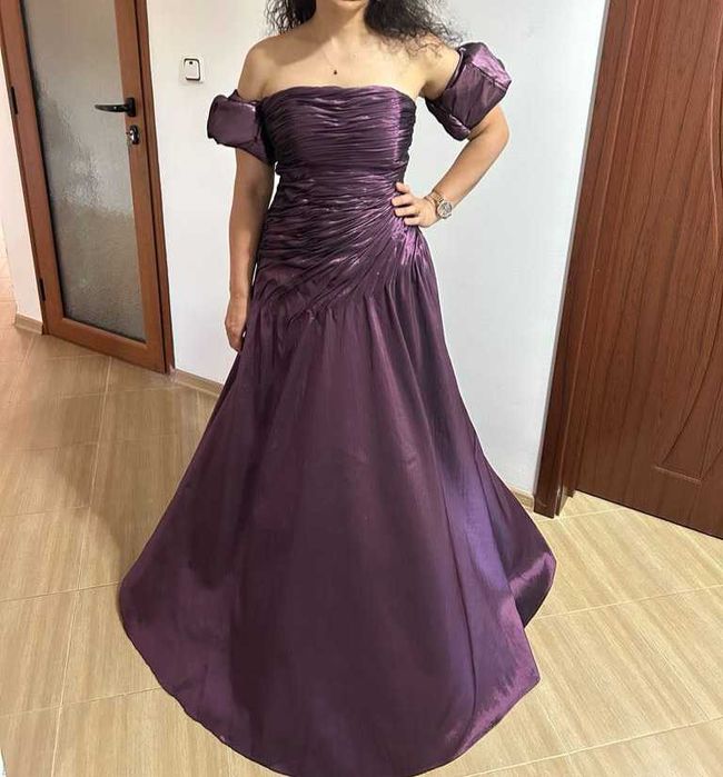 Стилна дълга рокля с чантичка