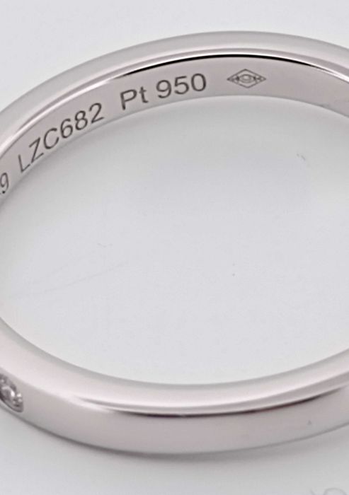 Inel Original Cartier  Ballerina 3P cu diamante , Pt 950 –Marimea 49