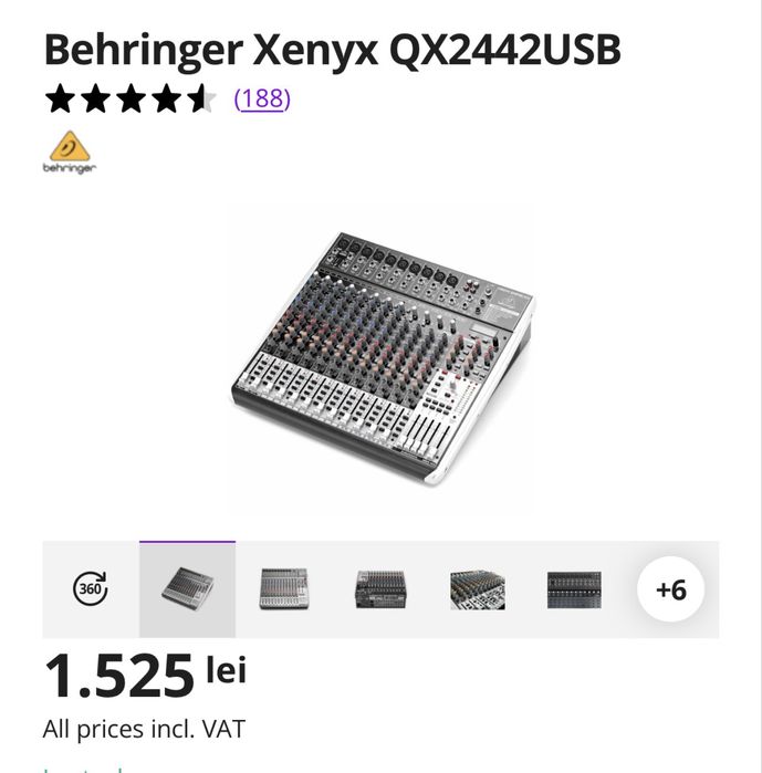 Behringer Xenyx QX2442USB NOU, nefolosit, in cutie