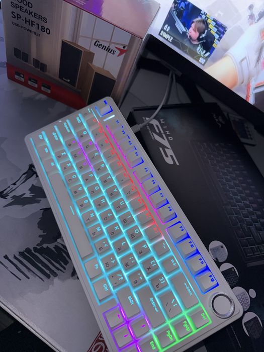 Клавиатура AULA F75 Wired Version белый Новый!!!