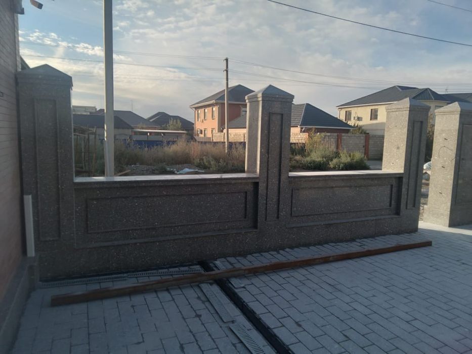 Фасад установка Травертин гранит