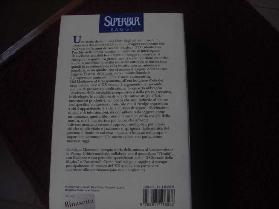 Книга за историята на музиката на италиански език