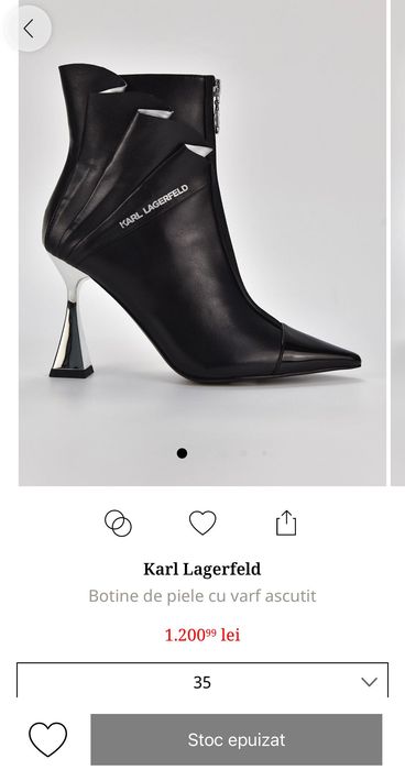 Vand botine Karl Lagerfeld piele naturala negre