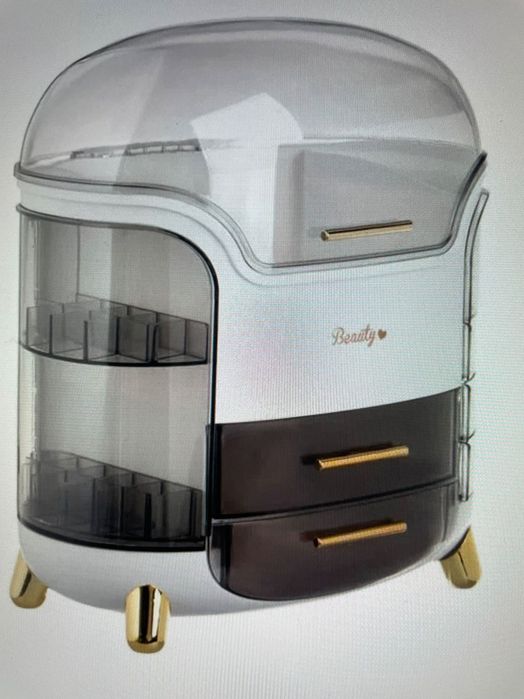 Organizator cosmetice cu capac | mare, elegant, compartimente | cadou perfect | nou