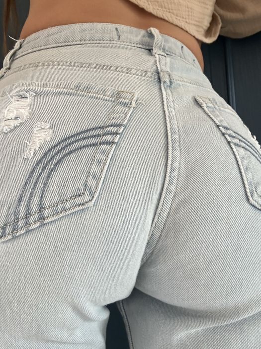 Blugi rupti XS talie inalta