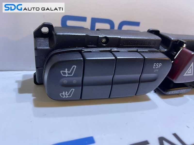 Panou Consola Buton Butoane Releu Avarie Avarii ESP Incalzire Scaune Mercedes Clasa C Class W203 2000 - 2007 Cod 2038217458