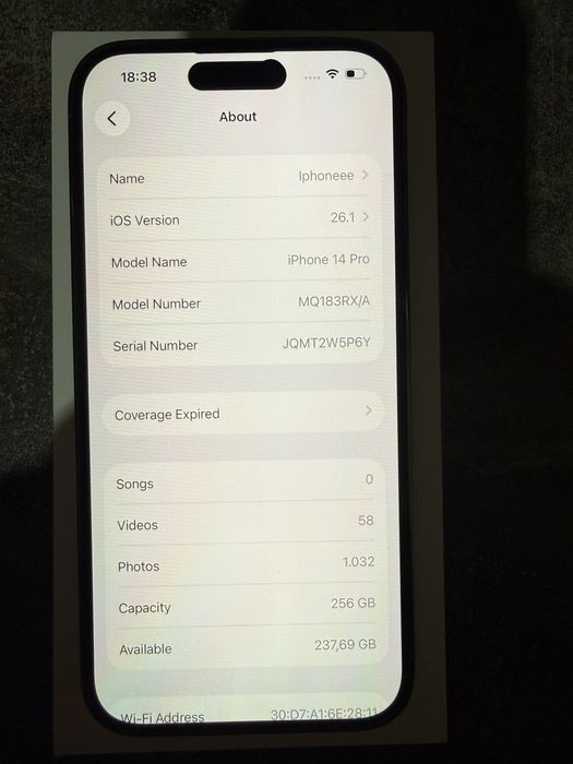 Vand iPhone 14 Pro 256gb Gold