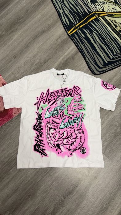 tricou hellstar alb M
