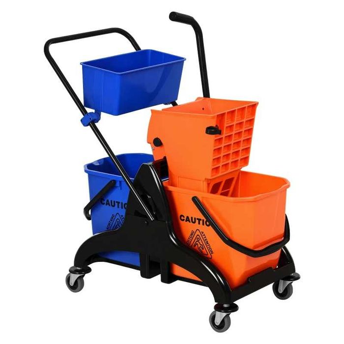 Професионална количка за почистване с 2 x 26L кофи