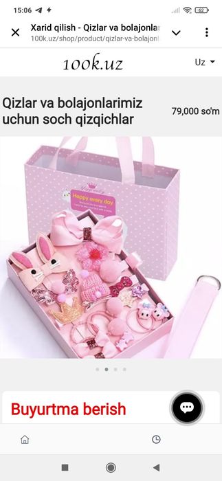 Qizlar va bolajonlarimiz uchun soch qizqichlari