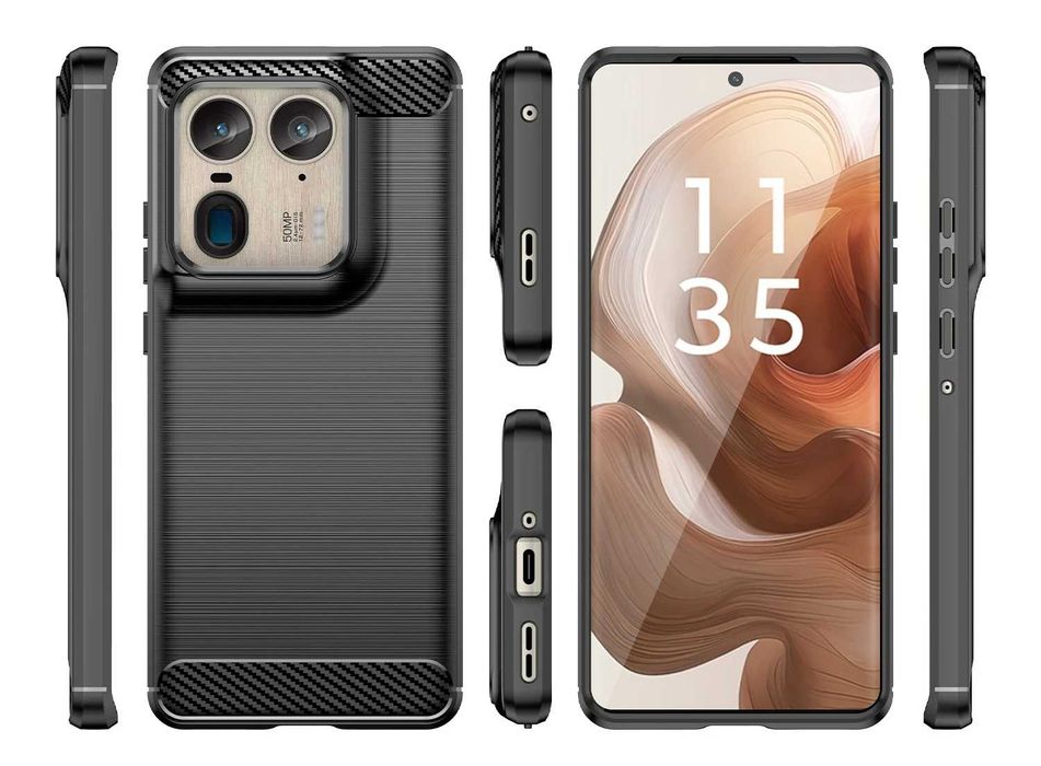 Motorola Edge 50 Fusion / Pro / Ultra - Удароустойчив Кейс Гръб CARBON