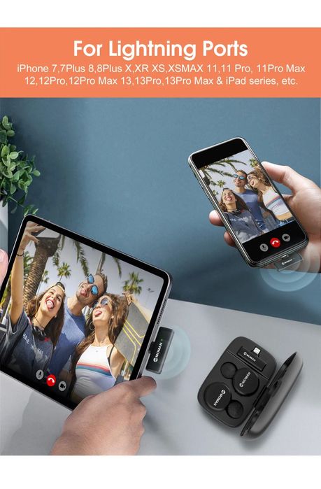 Безжичен микрофон. MOMAN. микрофон.TYPE C,IOS. Брошка. Подкаст. Видео.